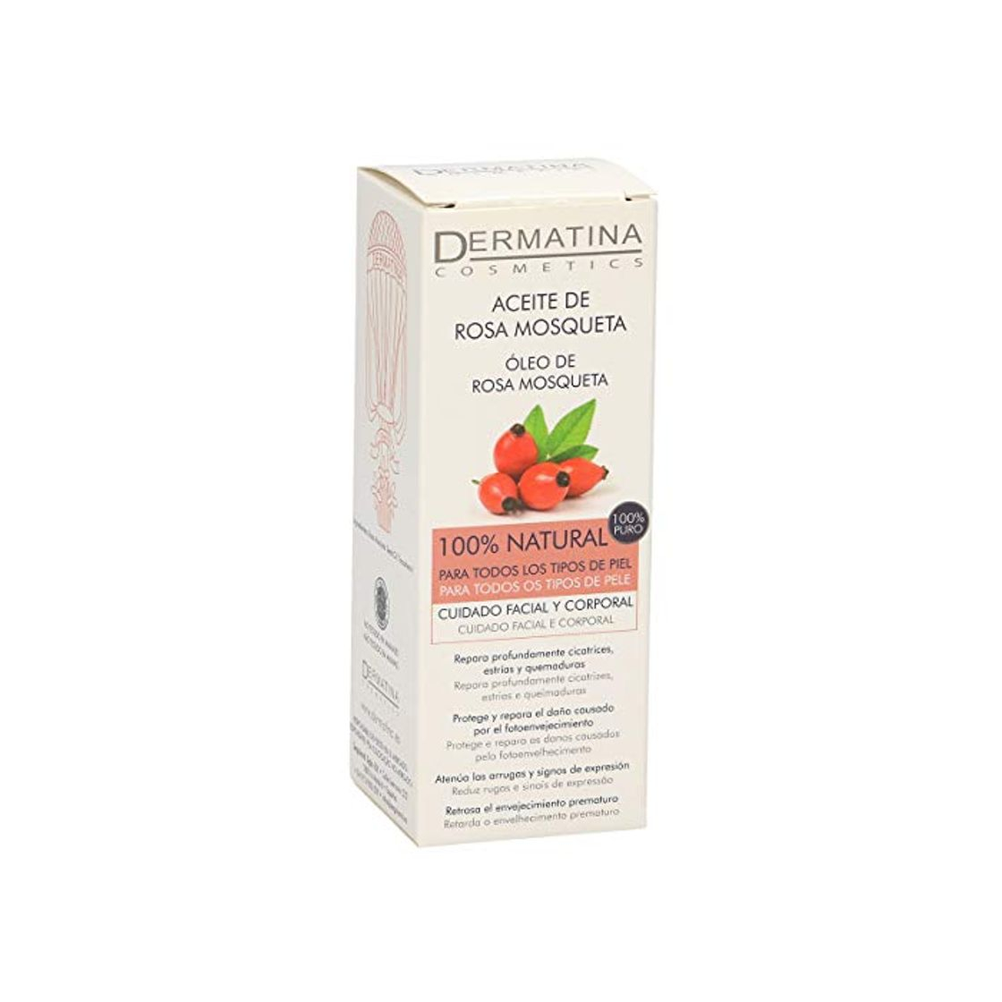 Producto DERMATINA aceite de rosa mosqueta 100% vegetal bote 20 ml