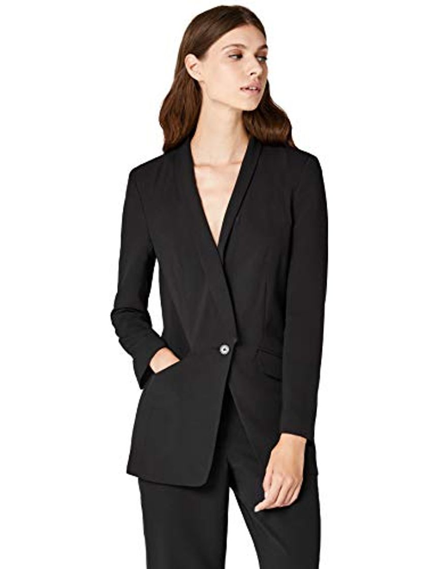 Fashion Marca Amazon - TRUTH & FABLE Chaqueta de Traje Mujer, Negro