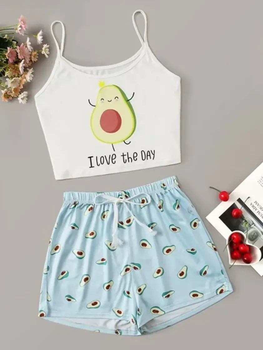 Fashion Cartoon & Letter Print Cami Pajama Set | SHEIN EUR