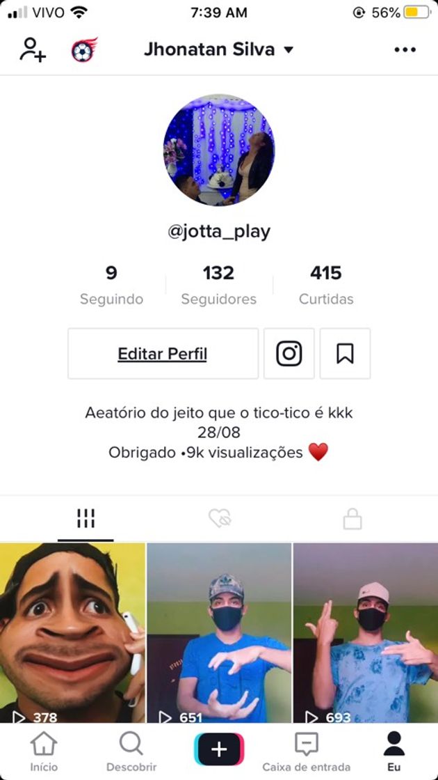 Social Canais de ticktock