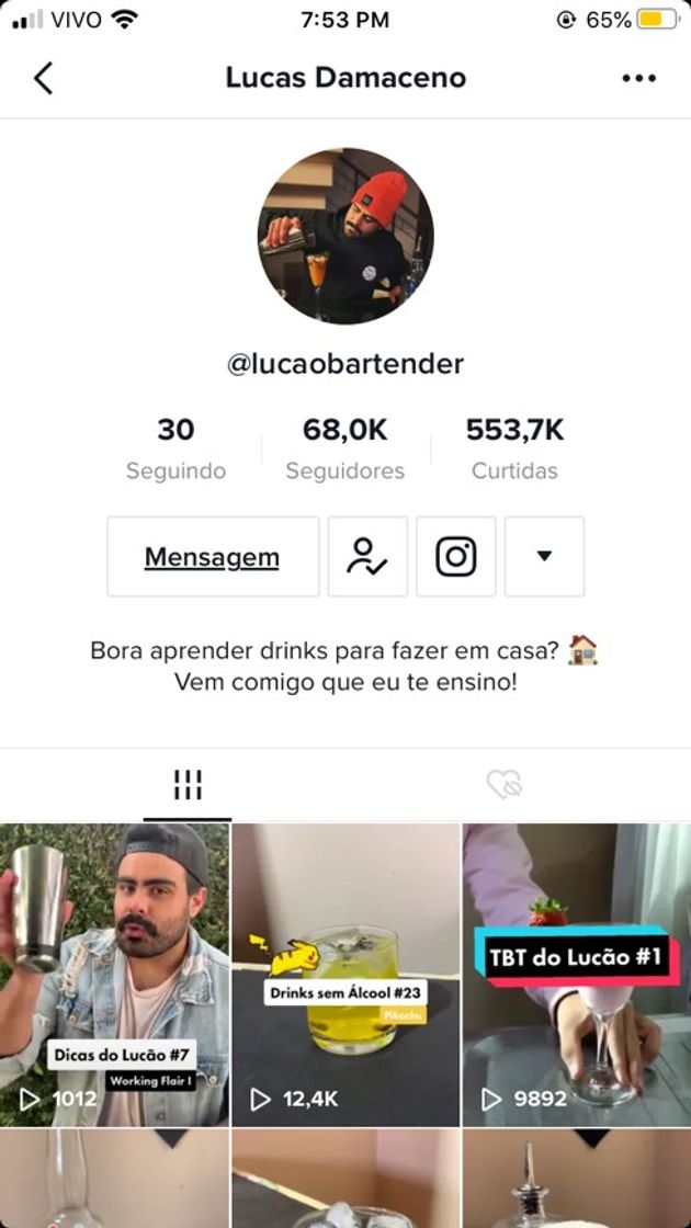 Social Canais de ticktock 