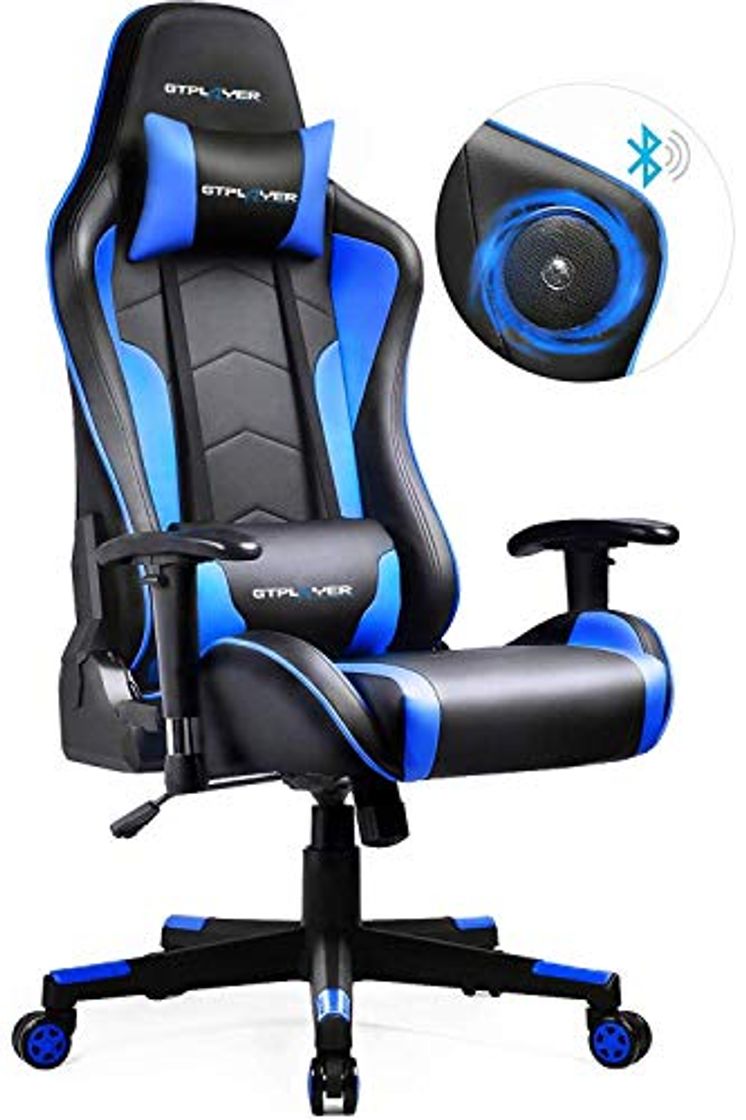 Products GTPLAYER Silla Gaming con Altavoz Bluetooth Escritorio Oficina Gamer Ergonomica con Cojín