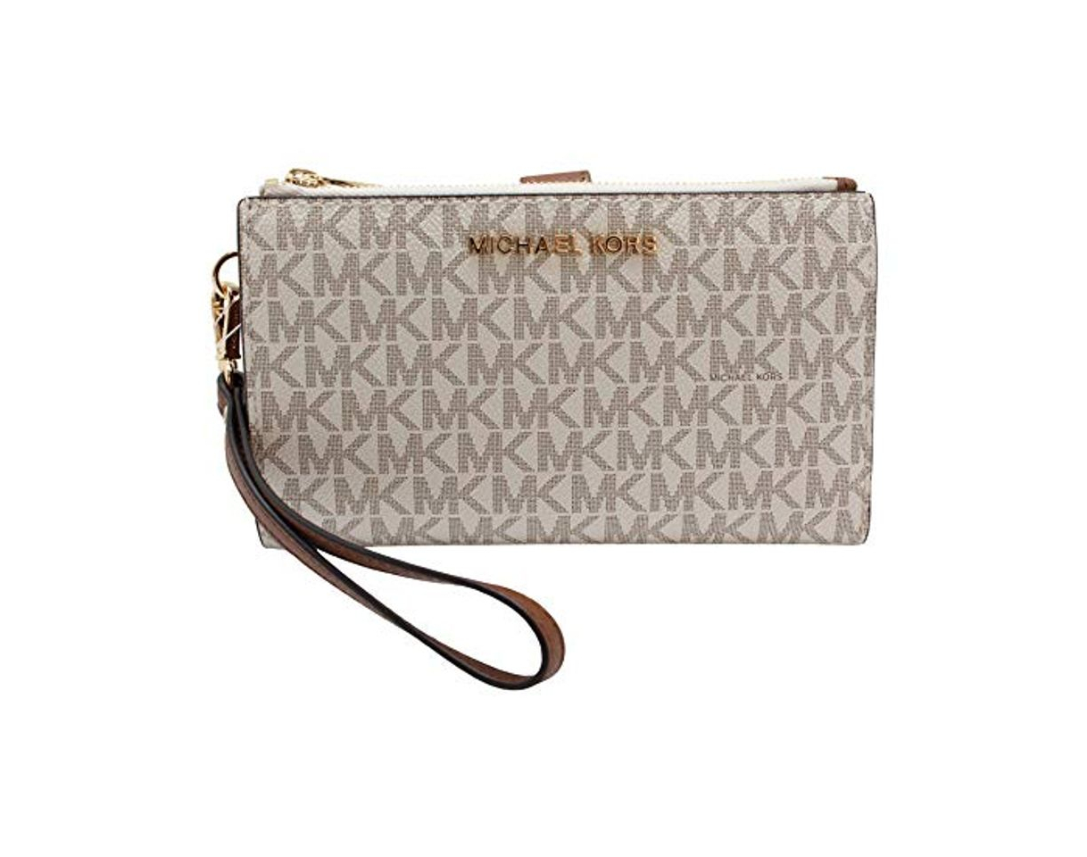 Moda Michael Kors Jet Set Travel Double Zip Wristlet - Signature PVC