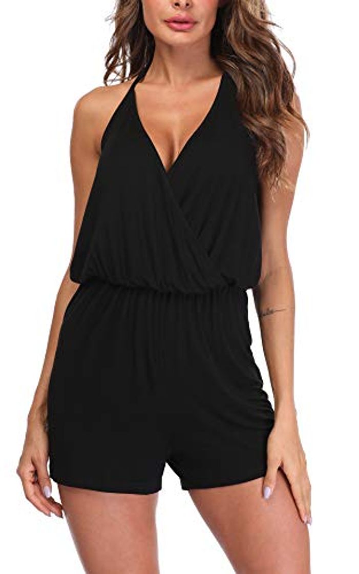 Moda MISS MOLY Mono Mujer Traje de Verano Cuello en V Trajes de