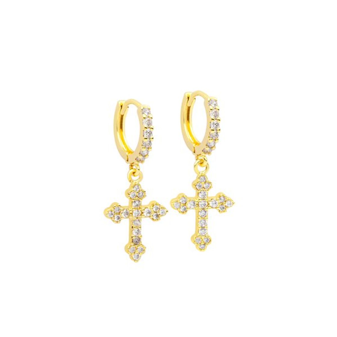 Moda Shiny Cross Earrings