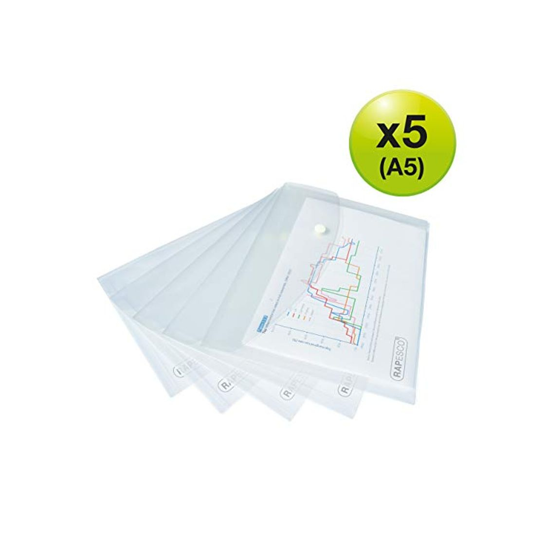 Producto Rapesco Carpetas sobres - A5 transparente