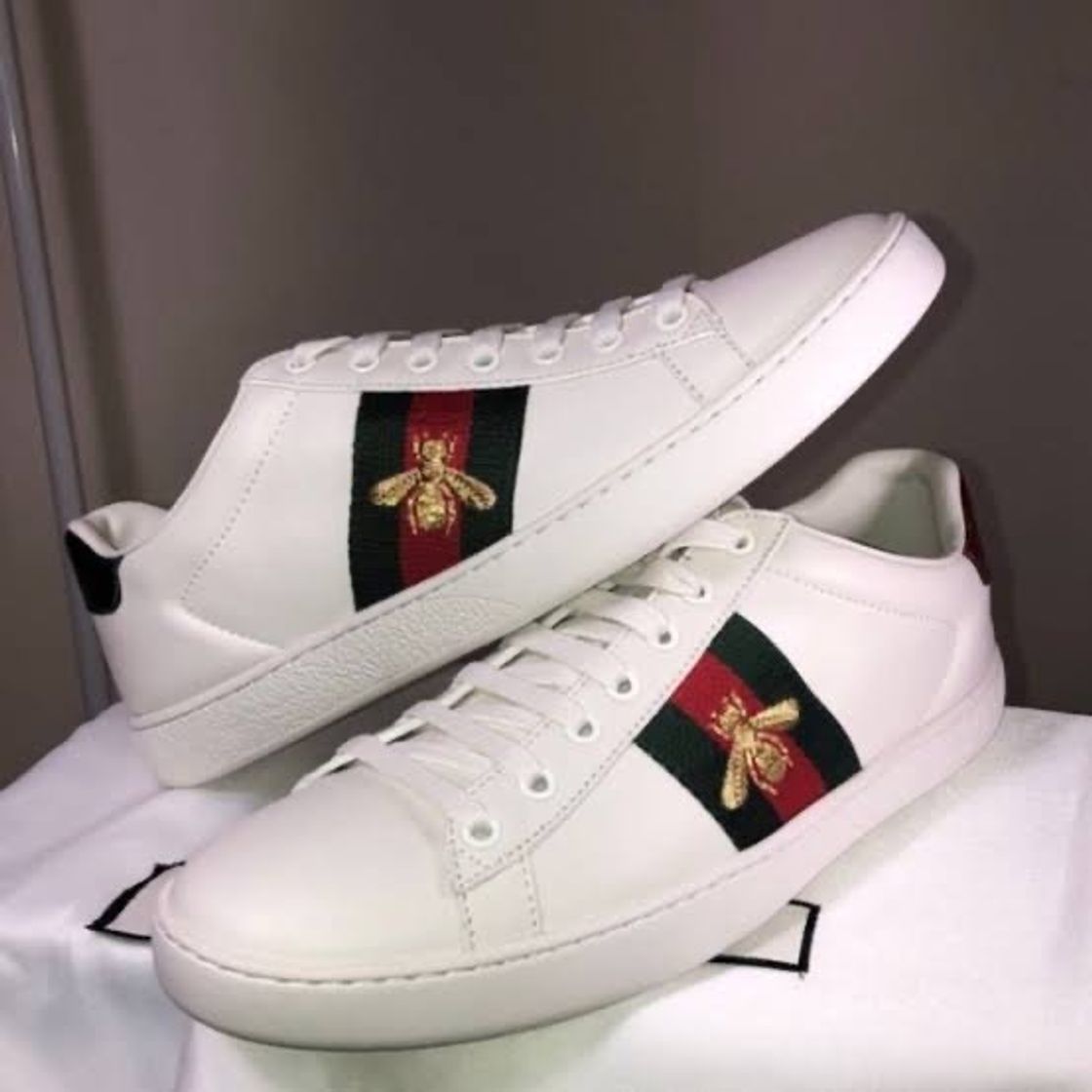 Moda Men's Ace Sneaker White Leather With Bee | GUCCI® US