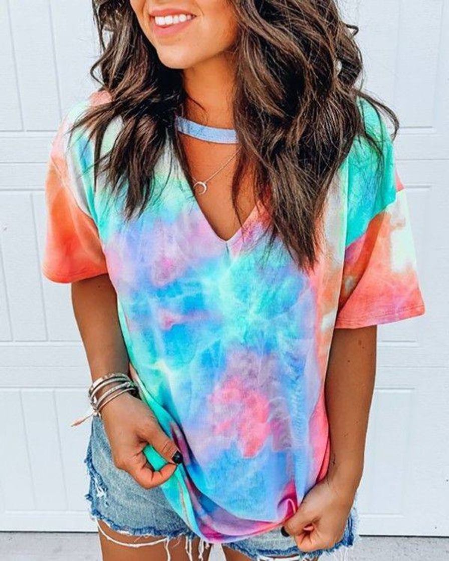 Fashion Tie dye na camisa