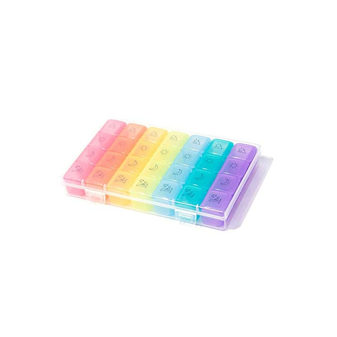 Product 28 Grid Rainbow Medicine Box Una semana Pp Pill Box División de