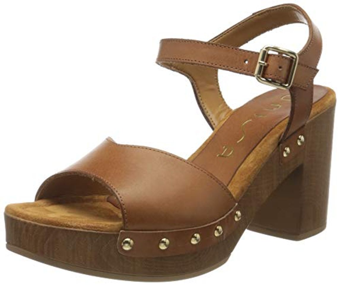 Fashion Unisa Taco_Ran, Sandalias con Plataforma para Mujer, Marrón