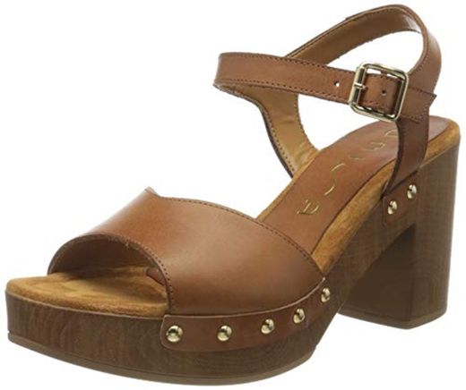 Unisa Taco_Ran, Sandalias con Plataforma para Mujer, Marrón