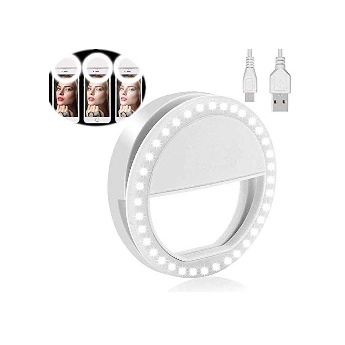 Yojoloin Selfie Ring Light para Cualquier teléfono Celular [Recargable] [4 Modo 36