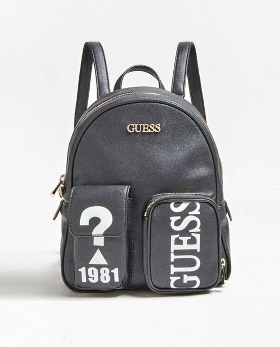 Social Mochila de mujer Guess Utility Vibe en negro con estampado frontal