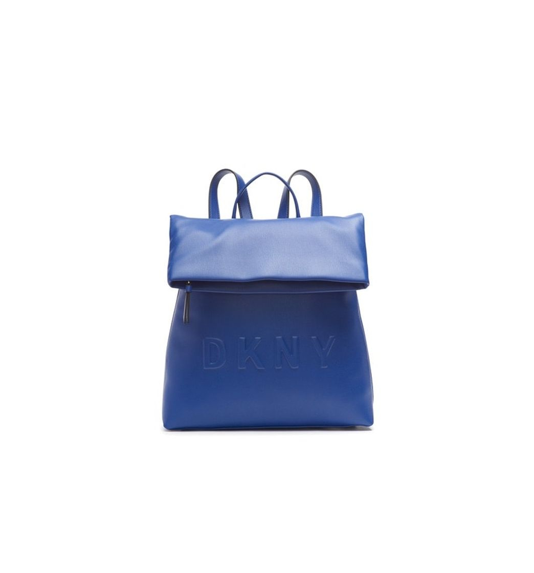 Social Mochila de mujer DKNY en azul royal con grabado DKNY en relieve
