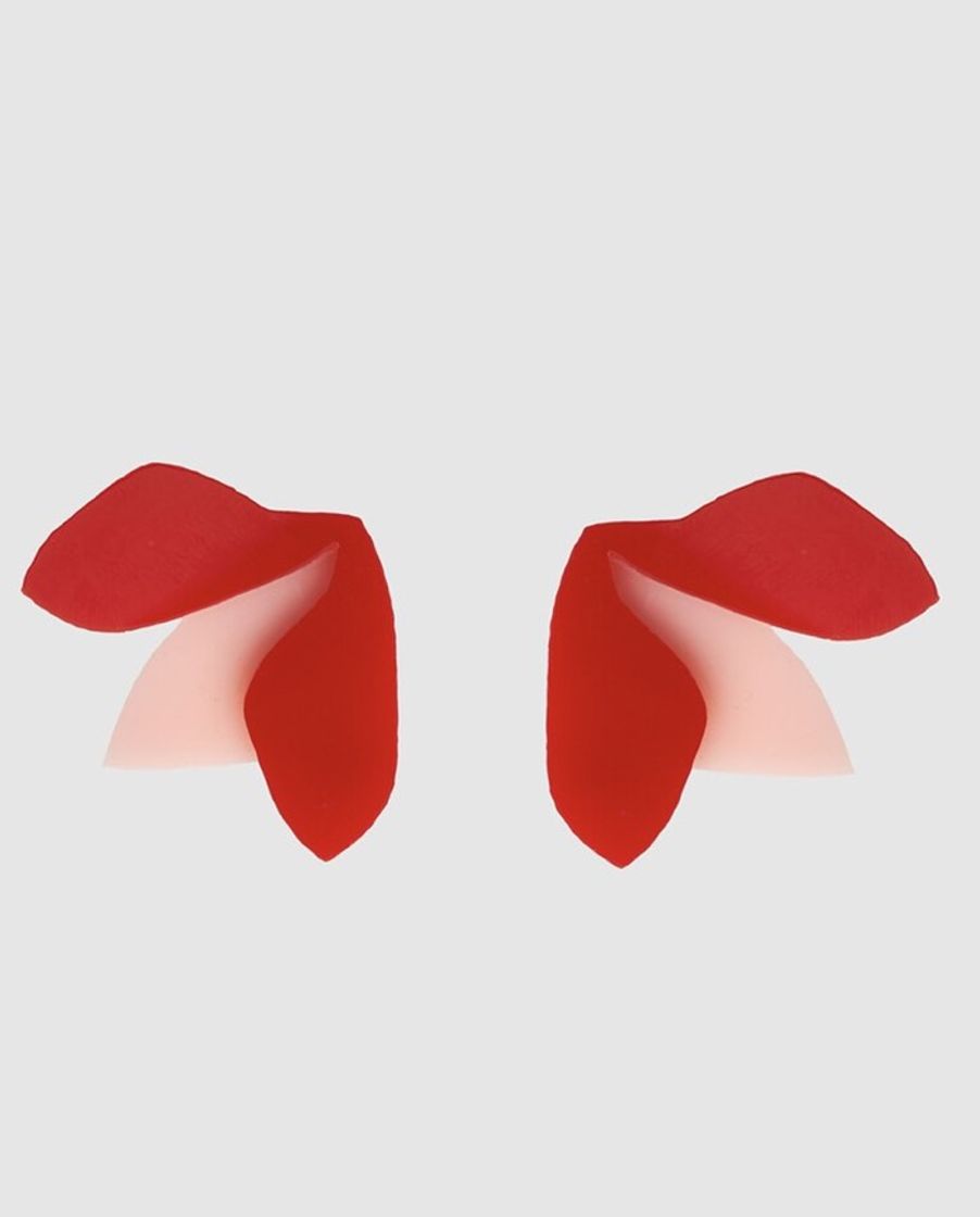 Moda Pendientes Papiroga Voynich de plexiglás rojo y rosa · Papiroga · El