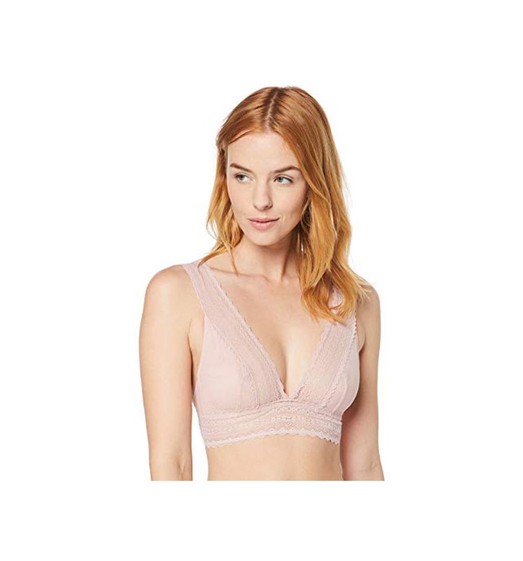 Producto Marca Amazon - Iris & Lilly Bralette de Rejilla Mujer, Rosa