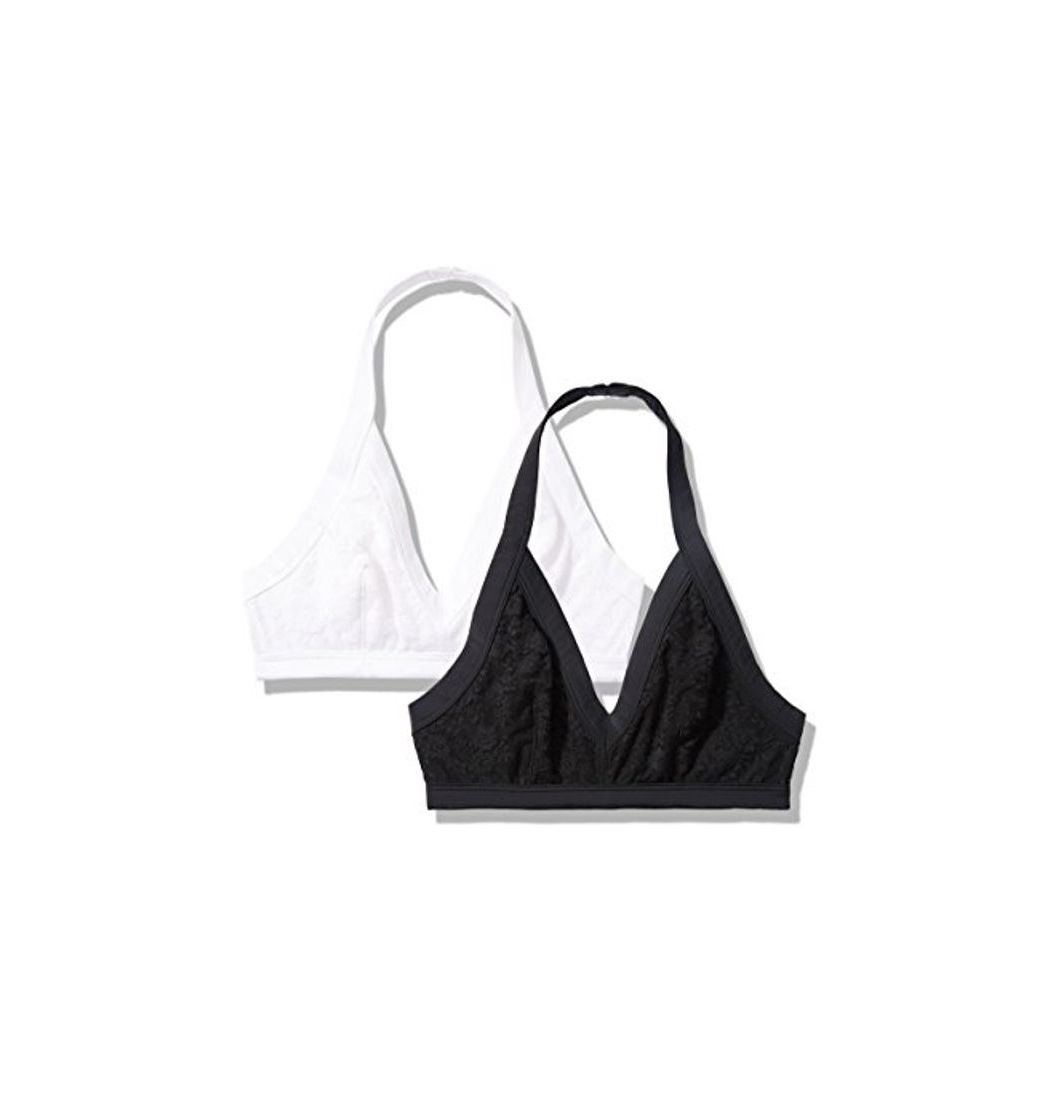 Moda Marca Amazon - IRIS & LILLY Bralette de Encaje Mujer, Pack de