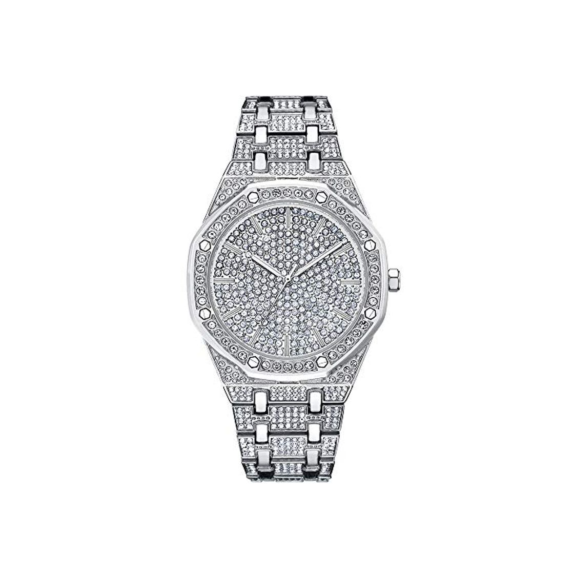 Moda cilyberya Reloj Iced out Hip Hop para Hombre Bling Bling