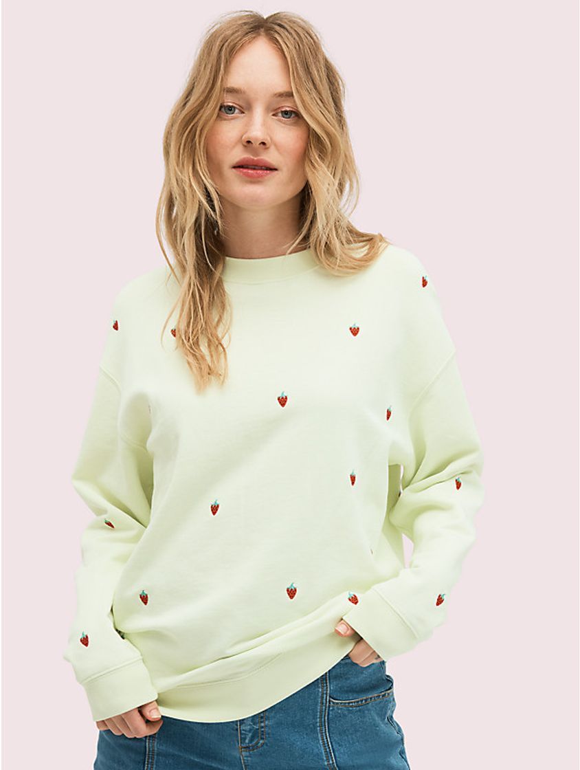 Fashion embroidered berry sweatshirt

