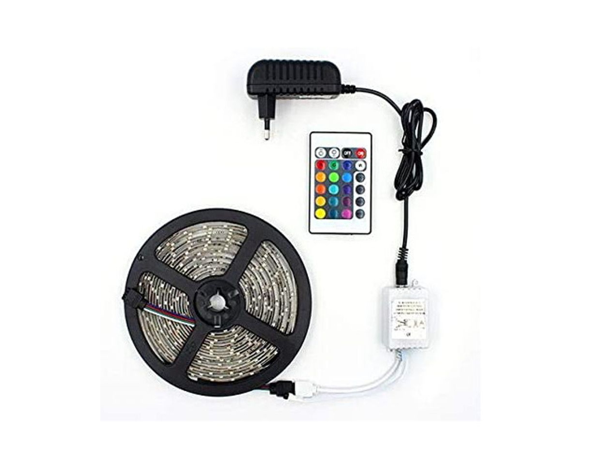 Product Fita LED RGB 3528 Rolo 5M com Fonte 12V 2A e Controle Remoto