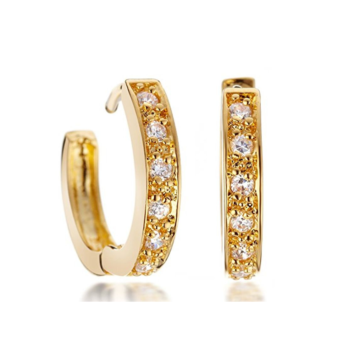 Social GEMINI JEWELRY - Pendientes de aro de oro amarillo de 18 quilates