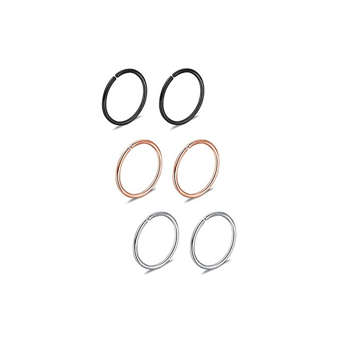 Social Briana Williams 6piezas Fake Anillo de la Nariz Aro Septum Tragus Cartílago
