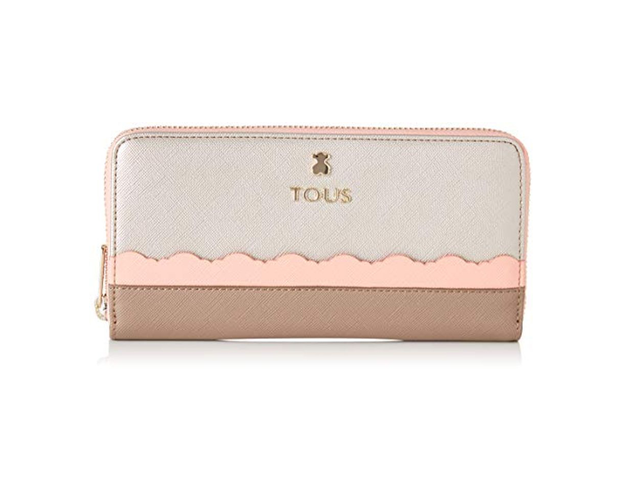 Products Tous Billetera M. Carlata Plata-Rosa, Monedero para Mujer, Plateado, 19.5x11x2 cm