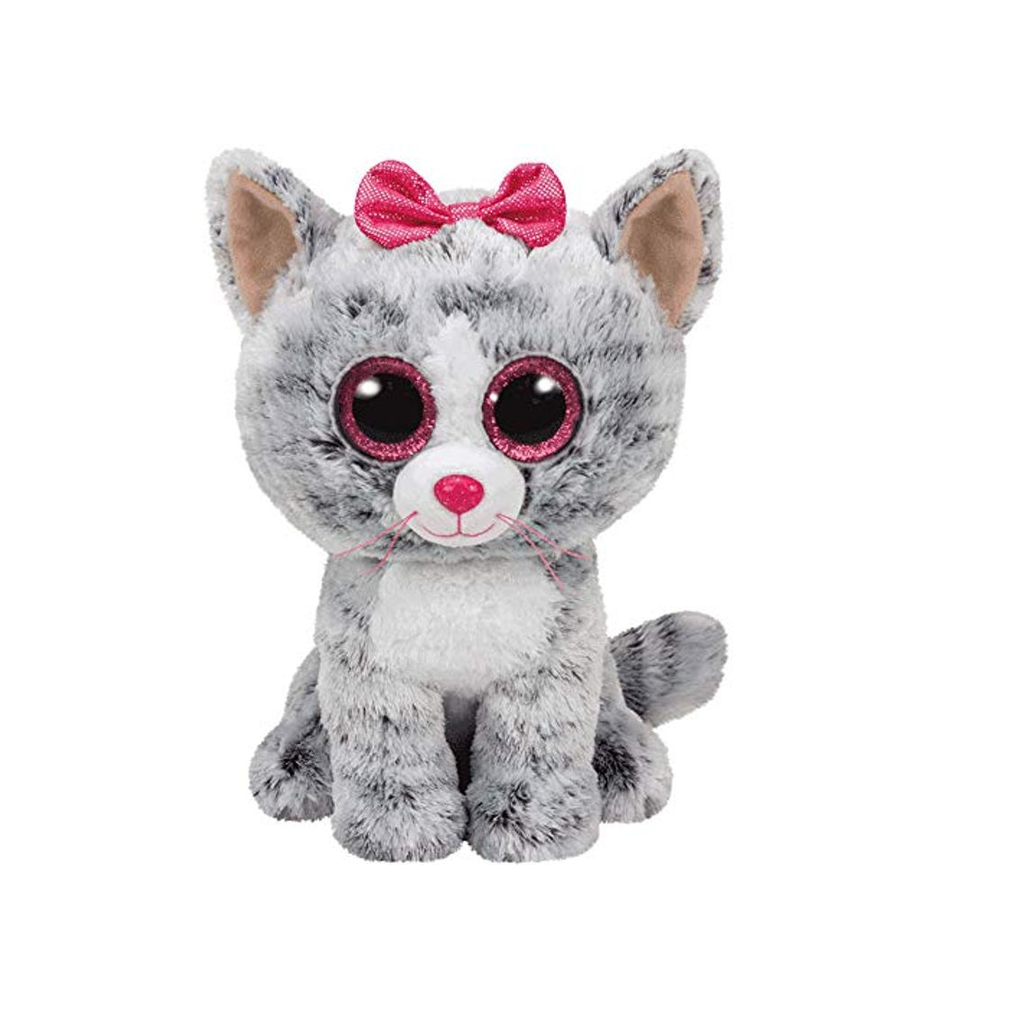 Social TY - Beanie Boos Kiki, peluche gatita, 15 cm, color gris