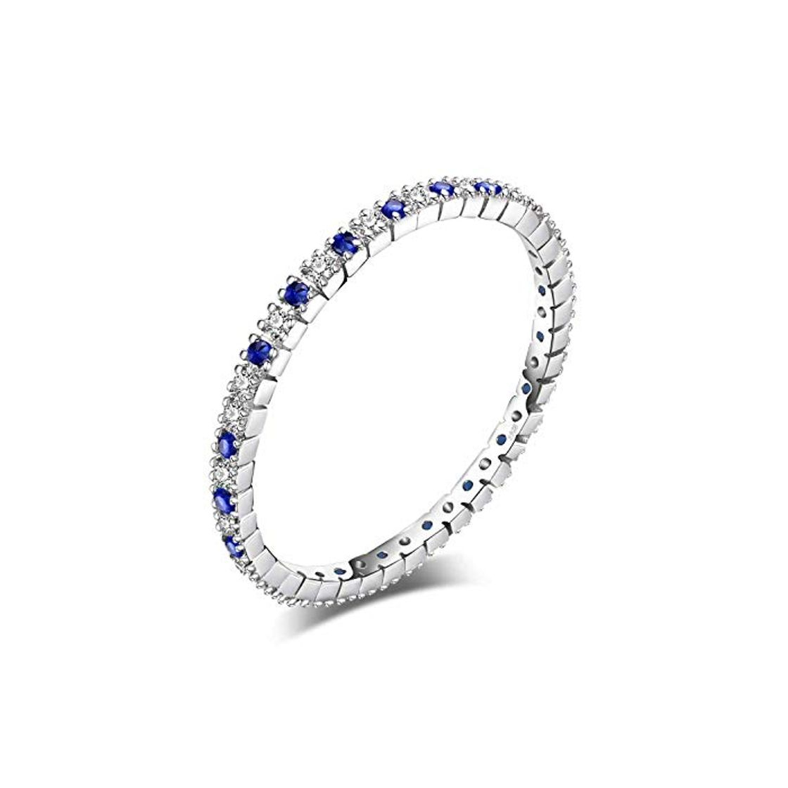 Fashion JewelryPalace Anillo de boda Exquisito Espinela azul creado en Plata de ley