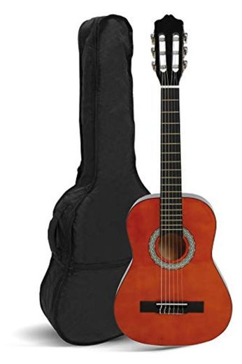 NAVARRA NV11 - Guitarra clásica 4/4 honey con bordes negro incl. funda