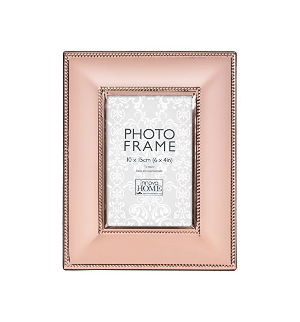 Producto Innova pm07935 Marco de Fotos Metal Doble Perlado 10 x 15 cm Color Oro Metal Rosa 25 x 20 x 2 cm