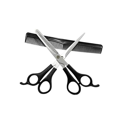 Sunwuun Tijeras Peluqueria Kit Tijeras de peluquería Set Profesional 3PC Tijeras de Pelo Tijeras de Corte Salon Barber Hair Cutting Thinning Set de peluquería Herramienta de Peinado