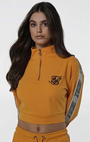 Moda Sik Silk S/S - Cropped Runner 1/4 Zip Hoodie. Yellow