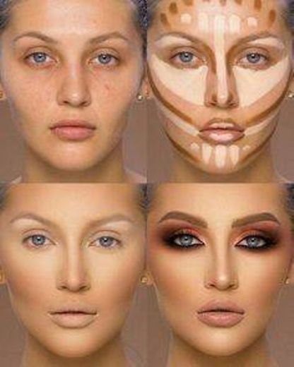 Contorno e iluminação do rosto - maquiagem