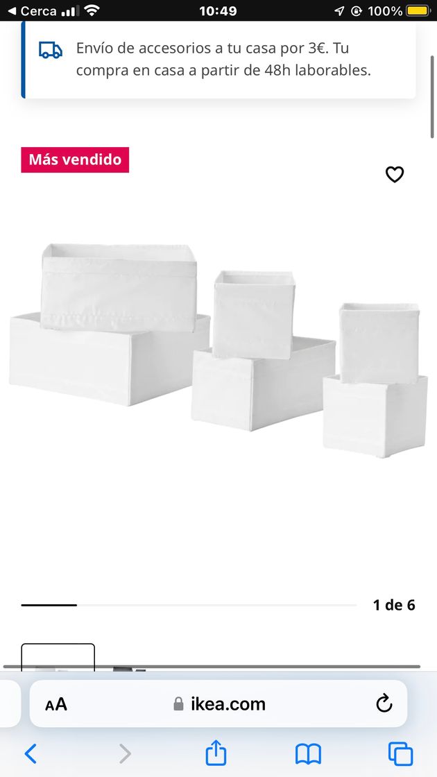 Fashion SKUBB Caja, juego de 6 - blanco - IKEA