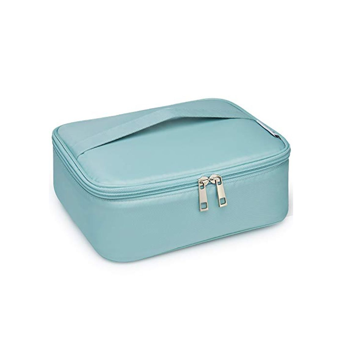 Moda Neceser de maquillaje de viaje grande para mujeres y niñas, azul celeste