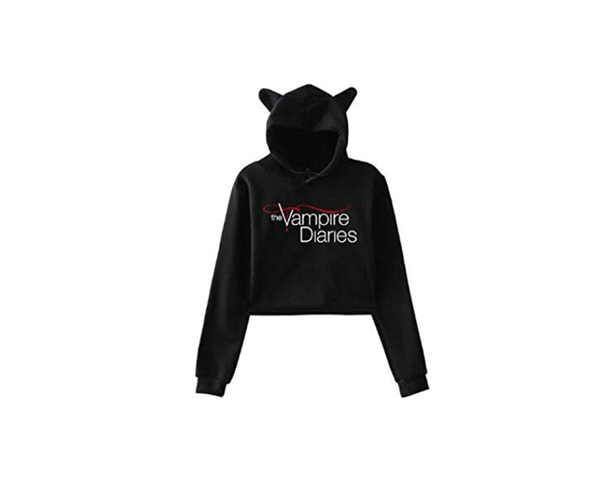 Moda The Vampire Diaries - Sudadera con capucha para mujer, manga larga, con