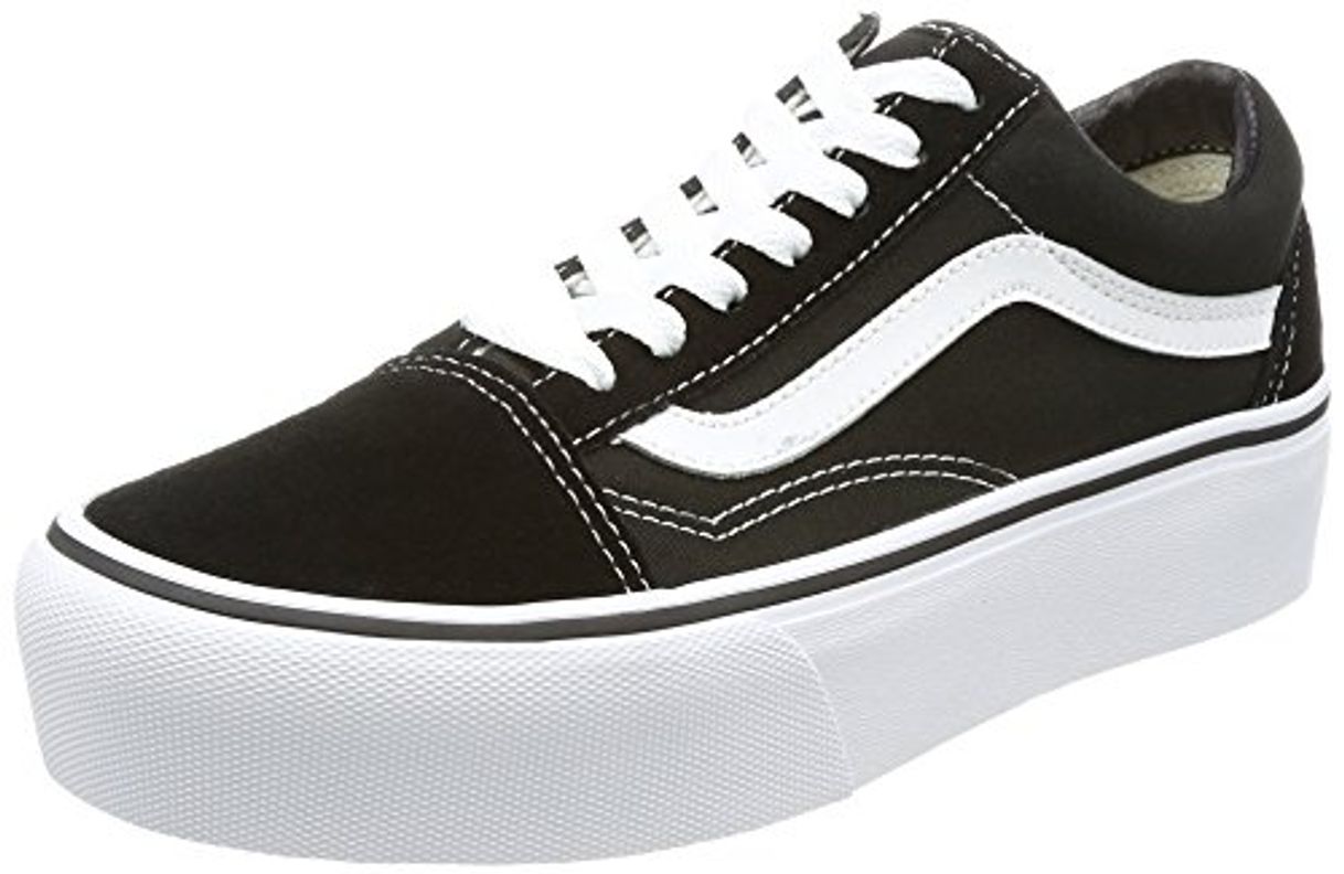 VANS Zapatos Mujer Zapatillas Bajas VN0A3B3UY281 Antigua Plataforma SKOOL Talla 38 Negro/Blanco