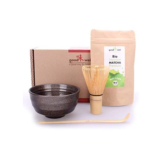 Goodwei Juego de Matcha - 30g Té Matcha Biológico Japonés