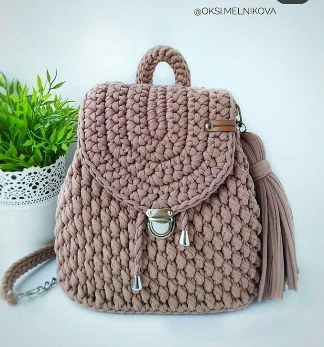 Fashion Mochila de crochê 