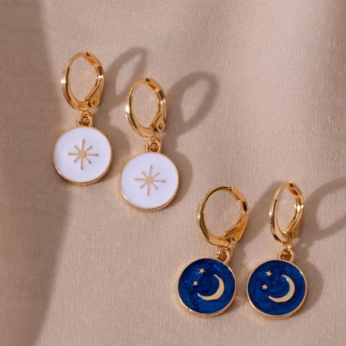 Moda Pendientes sol y luna