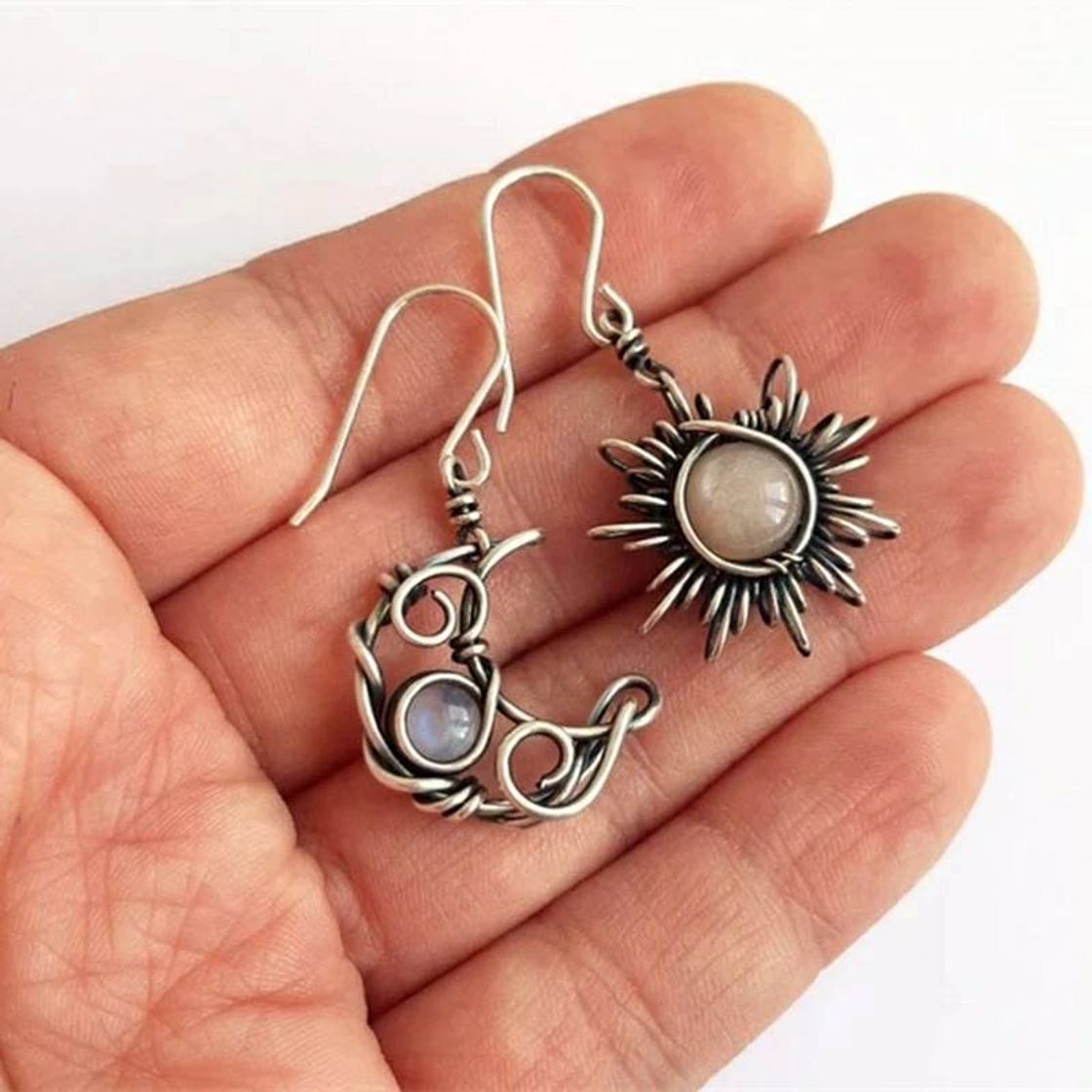 Moda Pendientes luna y sol