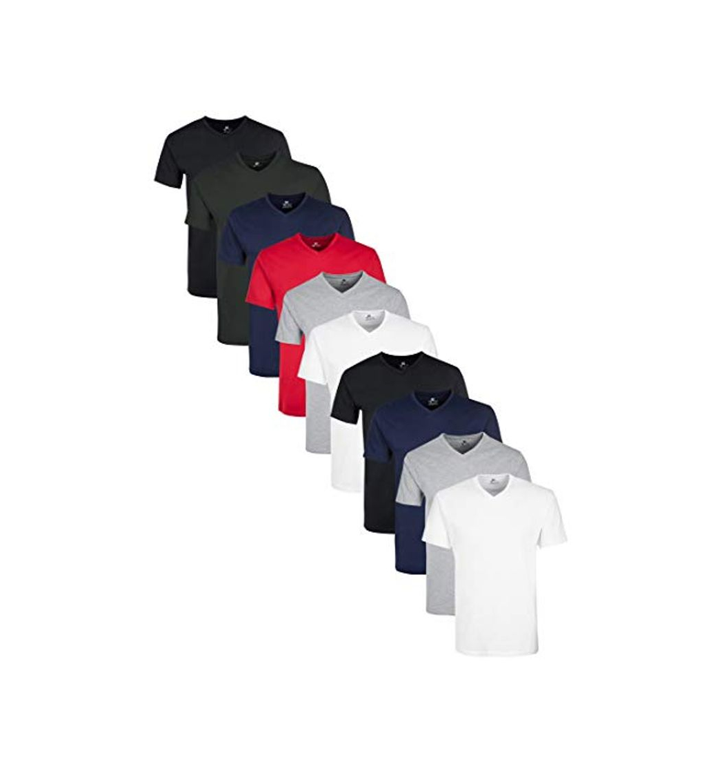 Producto Lower East Herren T-Shirt mit Rundhalsausschnitt, 10er Pack, Mehrfarbig