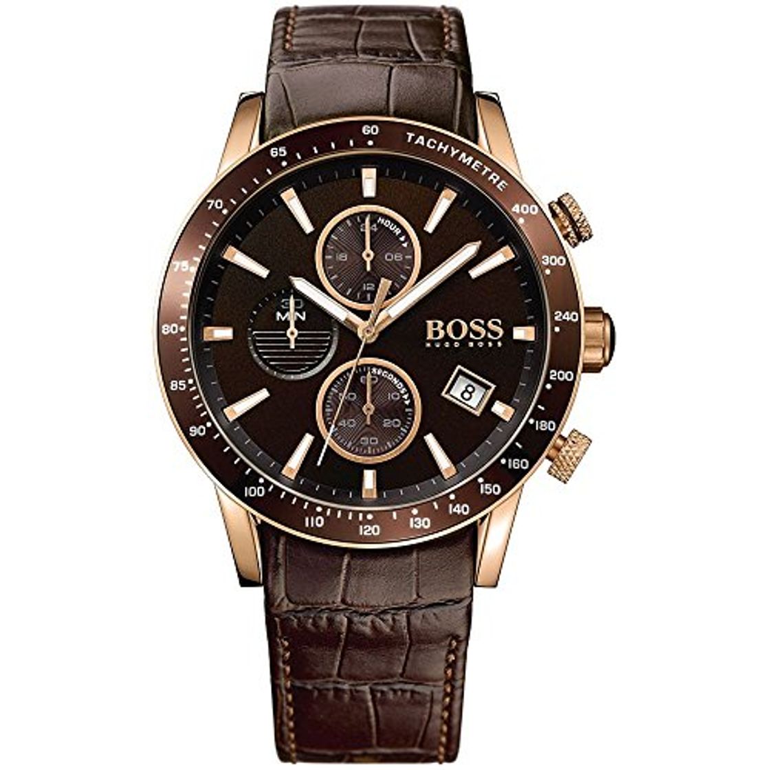 Moda Hugo BOSS Reloj Cronógrafo para Hombre de Cuarzo con Correa en Cuero 1513392