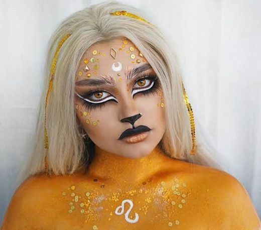 Maquiagem representando o signo de Leão 