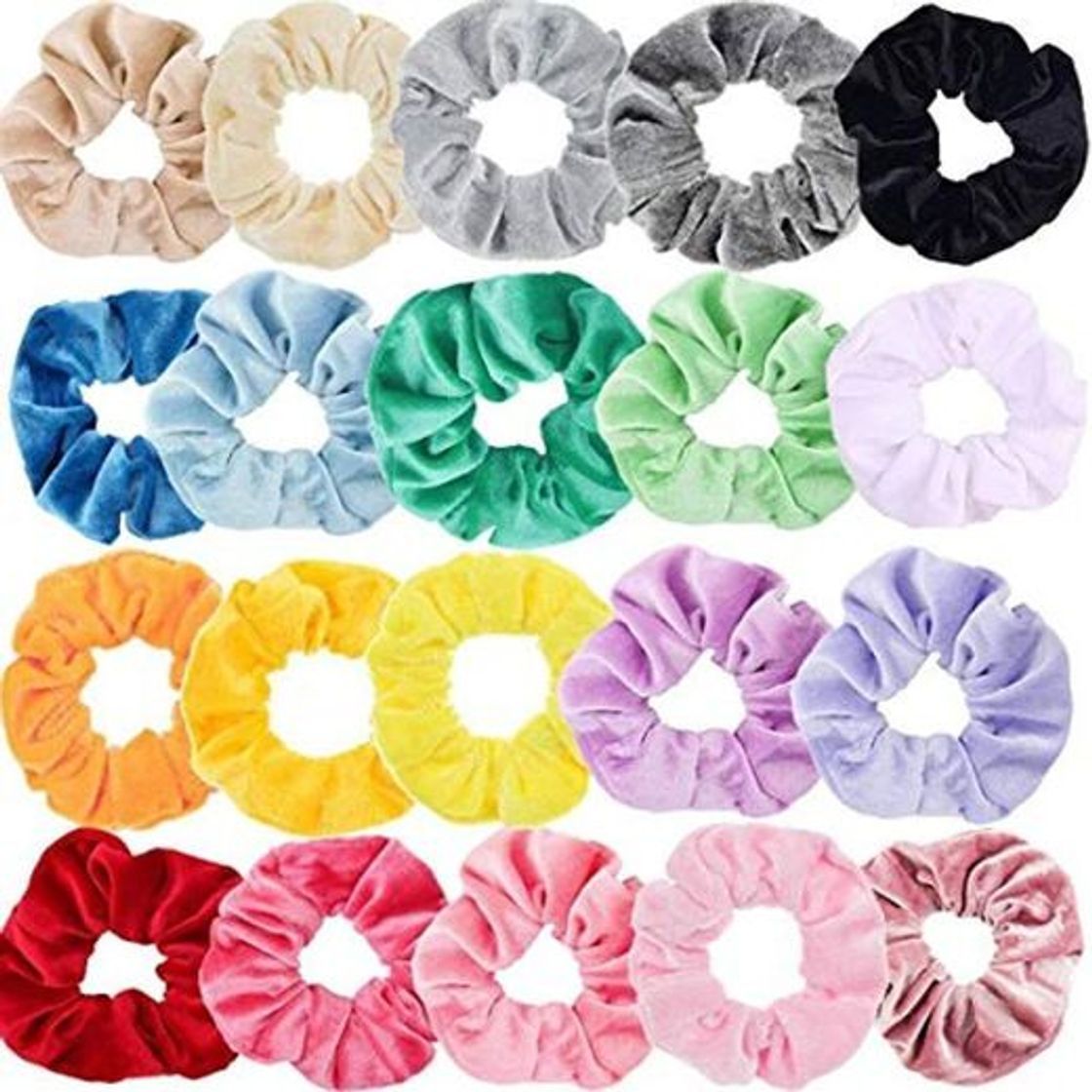 Social Sinwind 20pcs Scrunchies Terciopelo elástico pelo bandas Lazos para el cabello Terciopelo