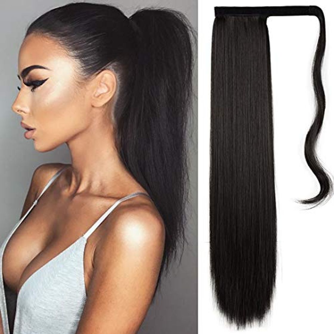 Product FESHFEN Cola de Caballo Extensiones Postizos de pelo fibras sintéticas de cabello