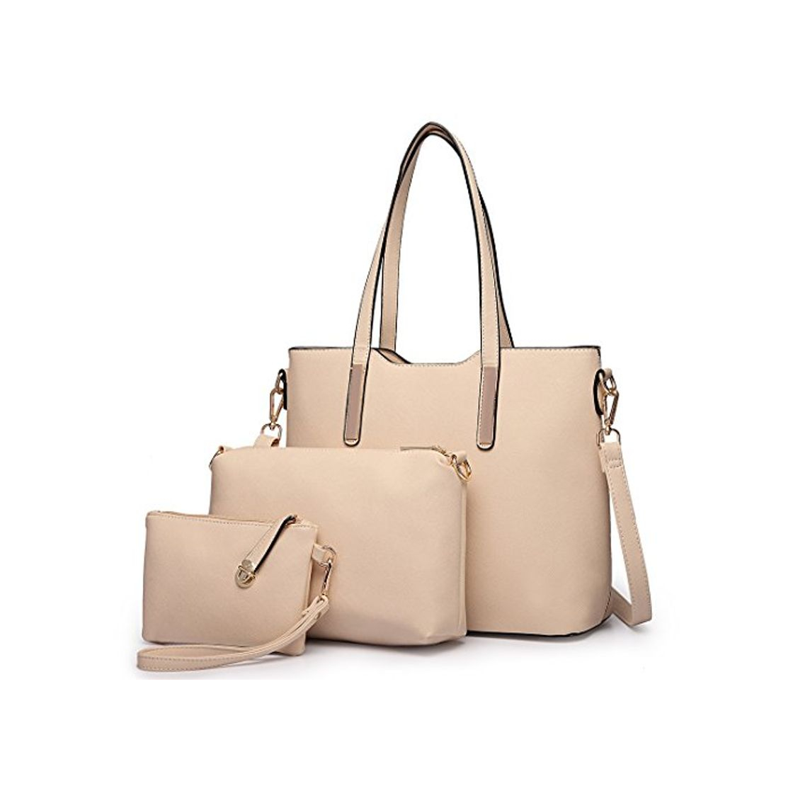 Social Miss Lulu Bolso Totes para Mujer de Mano Moda 3Pcs Bolsos de Hombro Cuero PU