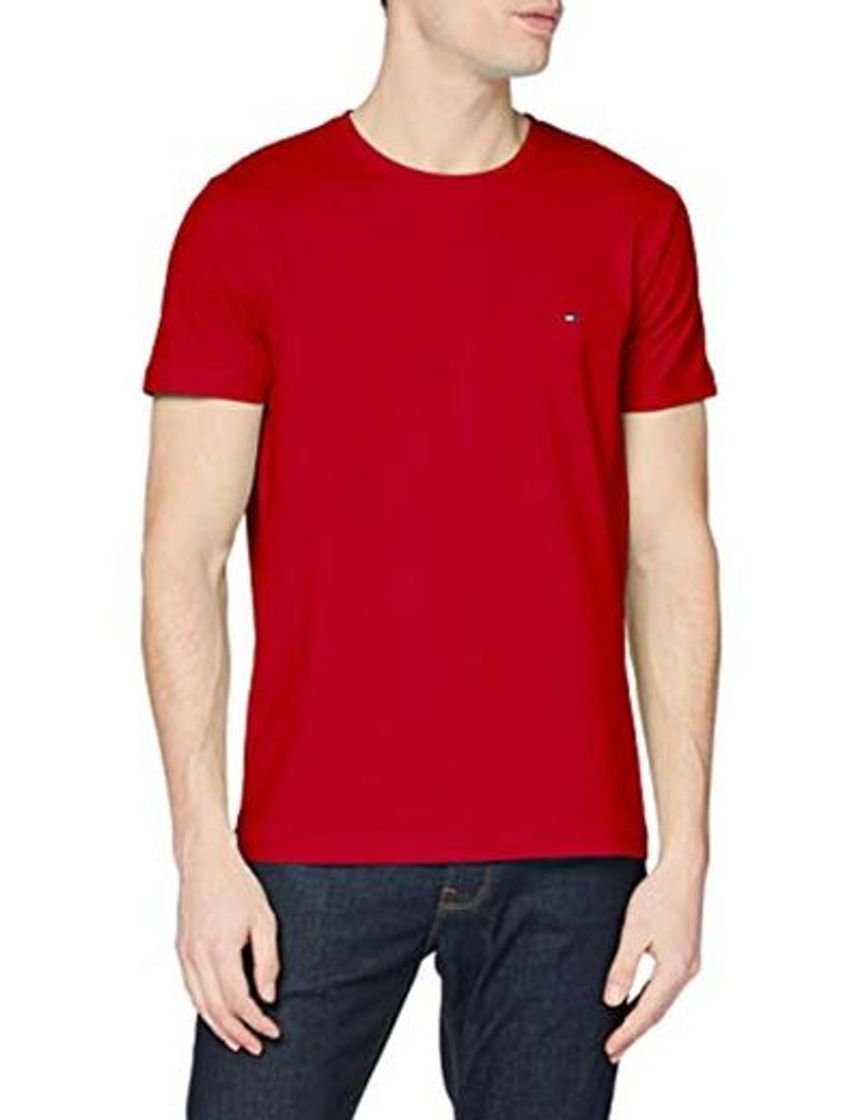 Fashion Tommy Hilfiger Stretch Slim Fit tee Camiseta Deporte, Rojo