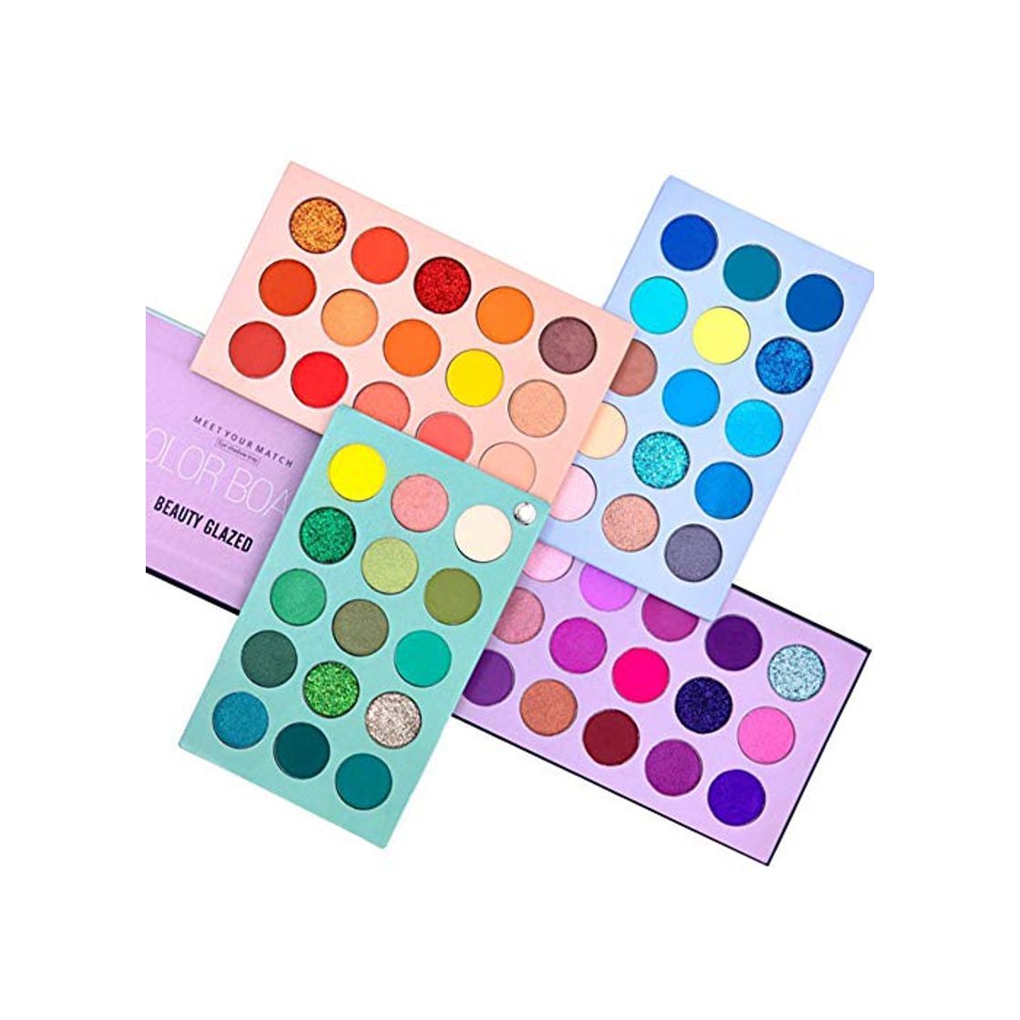 Social Beauty Glazed 60 Color Makeup Eyeshadow Palette 4 en 1 Color Board Pressed Glitter Eye Shadow Sombra de cuatro capas May Rotation Matte Pearlescent High Pigmentation Cosmetic Eyeshadow
